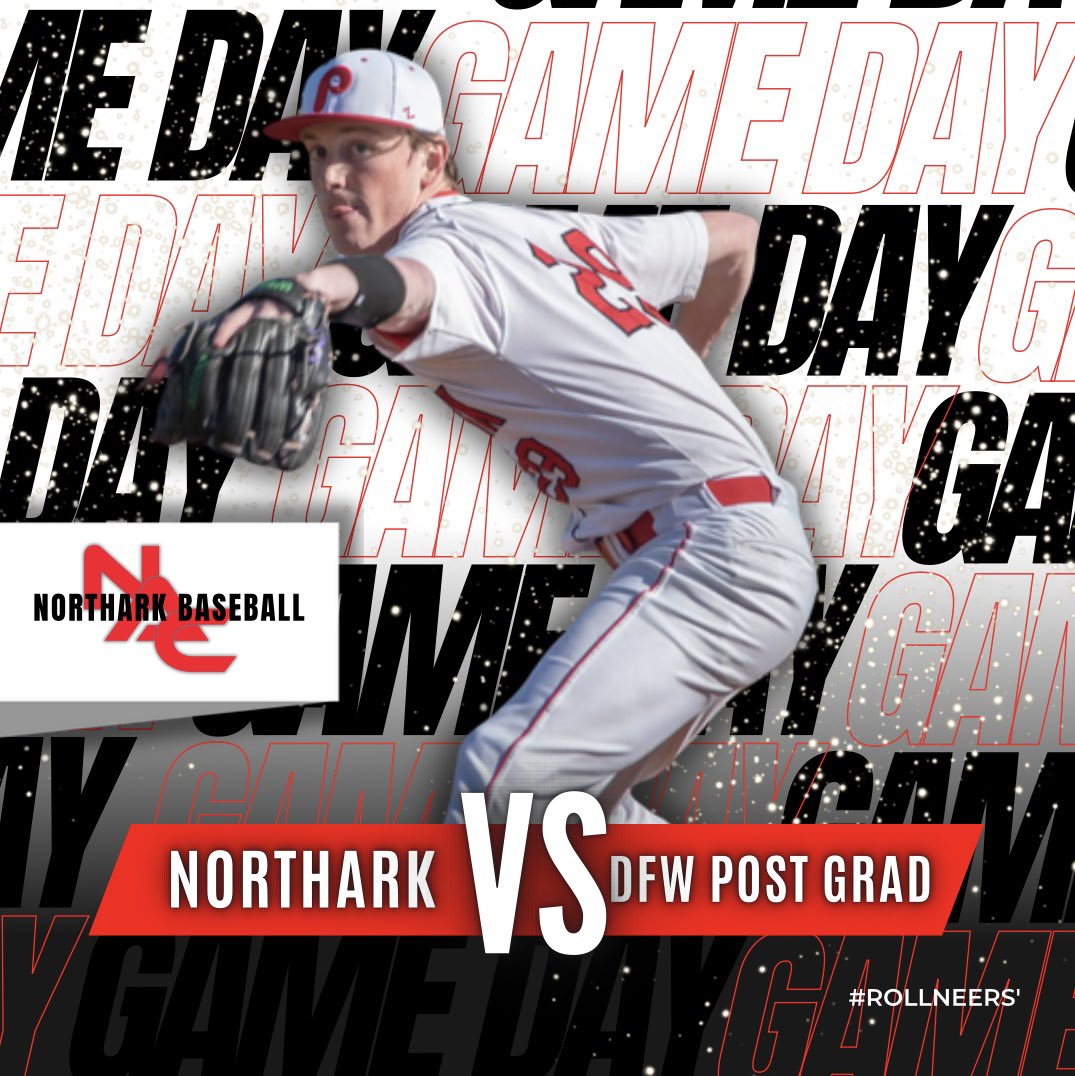Game Day Let’s Play ✌🏾
NAC vs. DFW Post Grad 
📍 The Prairie- 1515 Pioneer Dr. Harrison, AR, 72601
⏰ 11am First Pitch (DH) 
📺 GameChanger Live 
#rollneers