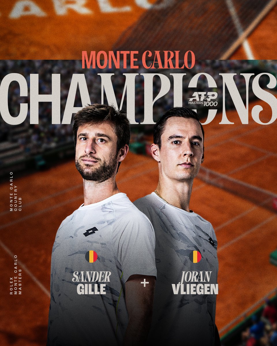 Maiden Masters 1000 title secured 🤩 @sandergille & @joranvliegen take down Melo & Zverev 5-7 6-3 10-5 to hoist the 🏆 in Monte-Carlo! @ROLEXMCMASTERS | #RolexMonteCarloMasters