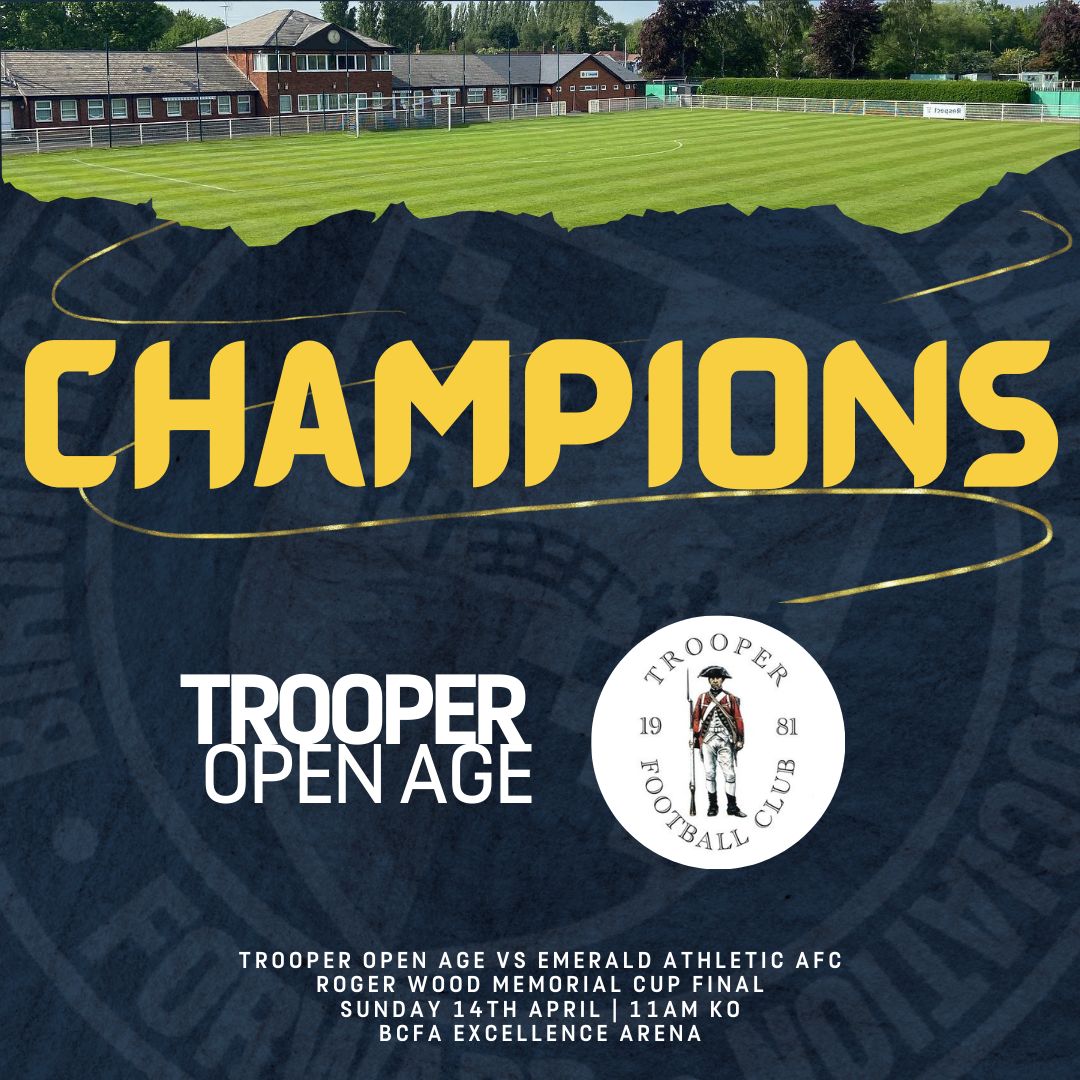 𝐂𝐇𝐀𝐌𝐏𝐈𝐎𝐍𝐒! 🙌 Your 2023/24 Roger Wood Memorial Cup Champions are @TrooperFC_! 🏆 Congratulations to the team and everybody associated with the club from all of us at BCFA 👏 #MoreThanACup