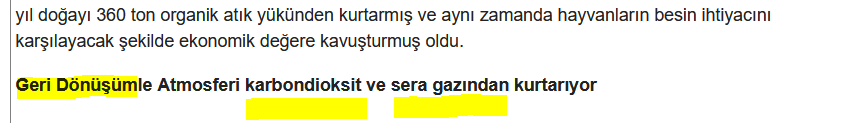 Gönderilen basın bültenlerini okumak her zaman kolay olmuyor. Geridönüşüm bitişik yazılmalı. Karbondioksit de bir seragazıdır. 'Seragazlarından kurtarıyor' diye yazılsa daha iyi olurdu. Seragazı da doğalgaz da bitişik yazılmalı ama yoruldum söylemekten, nasıl isterseniz öyle…