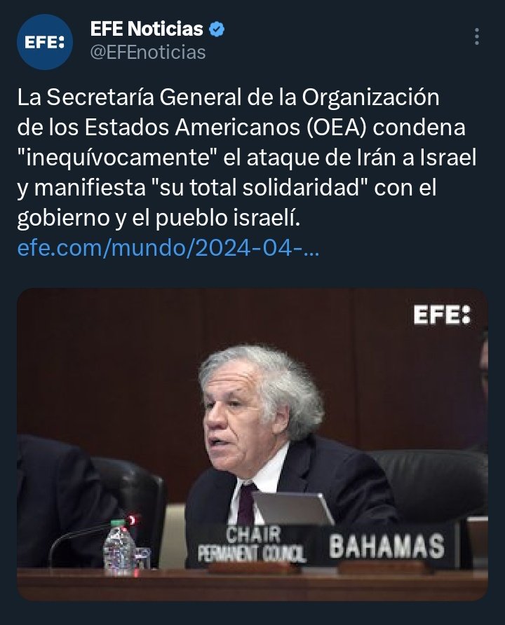 Lo de la OEA es asqueroso, donde esta la condena por parte de ellos por la aniqulación de 33.000 palestinos a manos del estado sionista de Israel. Todos los organismos internacionales como la OEA o la ONU son oficinas manejadas por los EEUU. El viejo orden mundial se cae a…