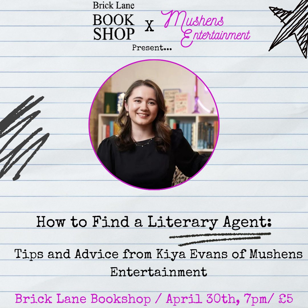 ✍🏽 Join us for an exclusive event featuring Kiya Evans, a literary agent from @MushensEnt and judge of the 2023 Brick Lane Bookshop Short Story Prize, as she shares invaluable insights and expertise on navigating the world of literary representation. tinyurl.com/3z5nzme9