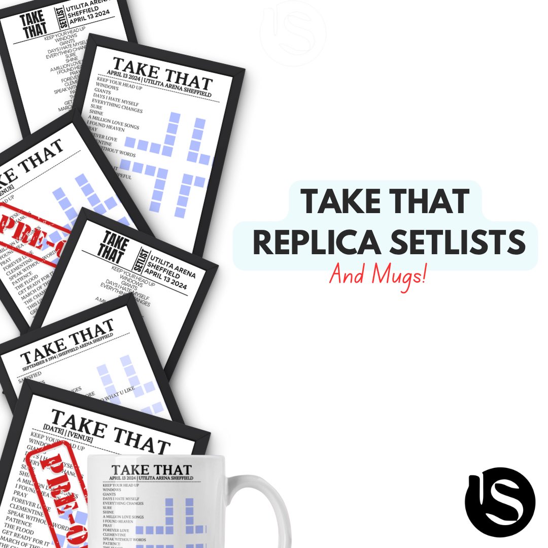 SetlistStore's tweet image. Wake up ✅ 
Coffee ✅ 
Check emails ✅ 
RABID Take That fans awaiting upload ✅ 🤣

Online Now! + Pre Orders &amp;amp; Some 1990’s stuff 🔥 

setlist.store

#ReplicaSetlist #TakeThat #TakeThatSheffield