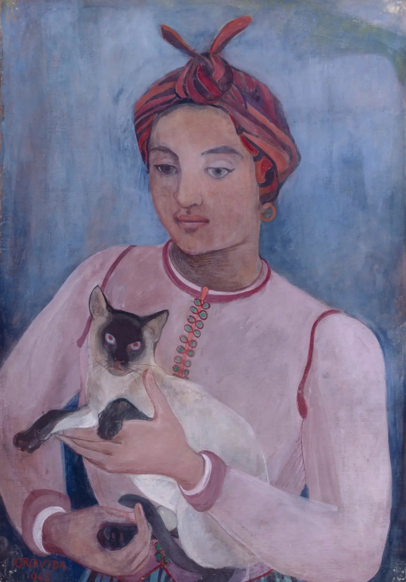 Born into a family of Impressionist painters, Orovida Pissarro was taught the style from an early age. In the 1920s, she established her own approach, derived from her interests in Chinese, Japanese, Persian and Indian art. Plus she often painted cats, which is purrrfect 🐱