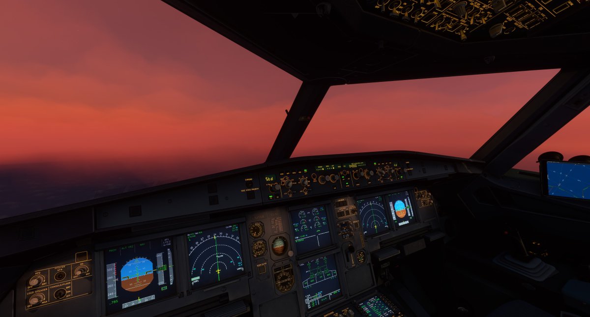 ElsassAviation's tweet image. Beau ciel rouge/orangé 🌤️ 
#MicrosoftFlightSimulator #MSFS20  #FenixSim #A320 #UnitedAirlines