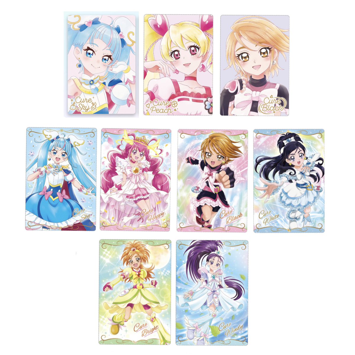 PO_MOGU's tweet photo. 【 交換 】プリキュア￤ウエハースカード

譲 : バタフライ、ニャミー、リリアン、マジェスティ、プリズム、ウィング、ひろプリ、トワイライト、ピーチ&amp;パッション、トゥインクル&amp;マーメイド、フローラ&amp;スカーレット

求 : 画像 2枚目￤中段・下段は各2

✧ 初回様固定必読

→ https://t.co/09TZlwls2M