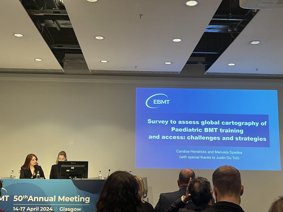 Continuing Trainee Day of #EBMT24 with @ManuelaSpadea presenting results of a survey on pediatric BMT curricula around the world Chairs @MuratoriMD and Dr Kath Colman @TheEBMT @TheEBMT_Trainee