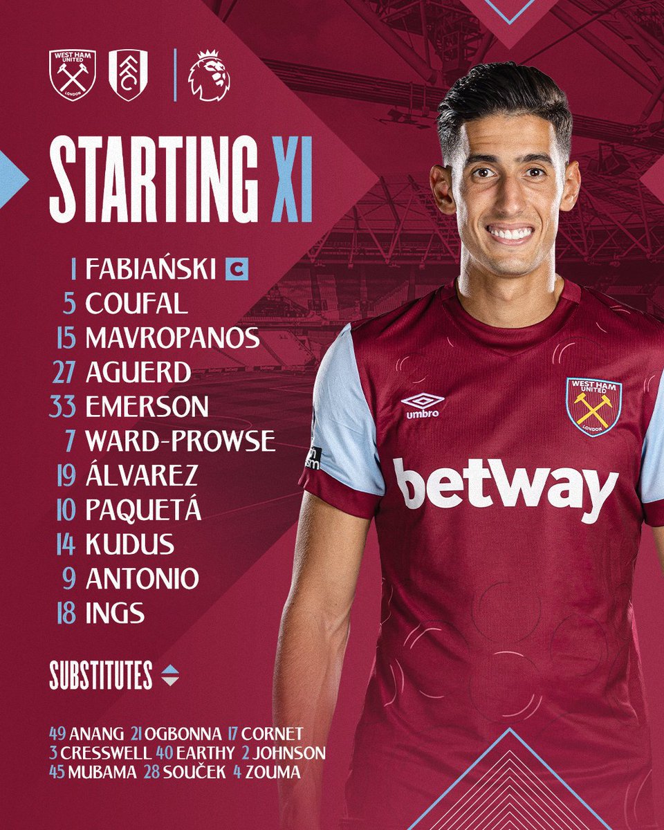 Sunday's starters ⚒️