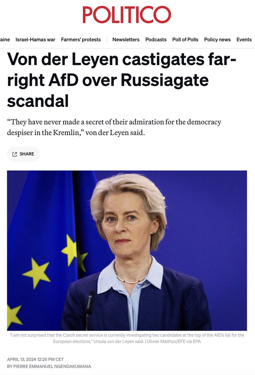 The President of the European Commission is not supposed to interfere in national elections. And yet that's what President @vonderleyen is doing by spreading what appears to be disinformation about her political enemies in Germany. What's worse, it appears she has weaponized…