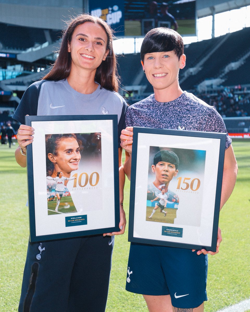 Congratulations to Rosella Ayane and Ashleigh Neville for making 100 and 150 appearances for the Club 🤍👏