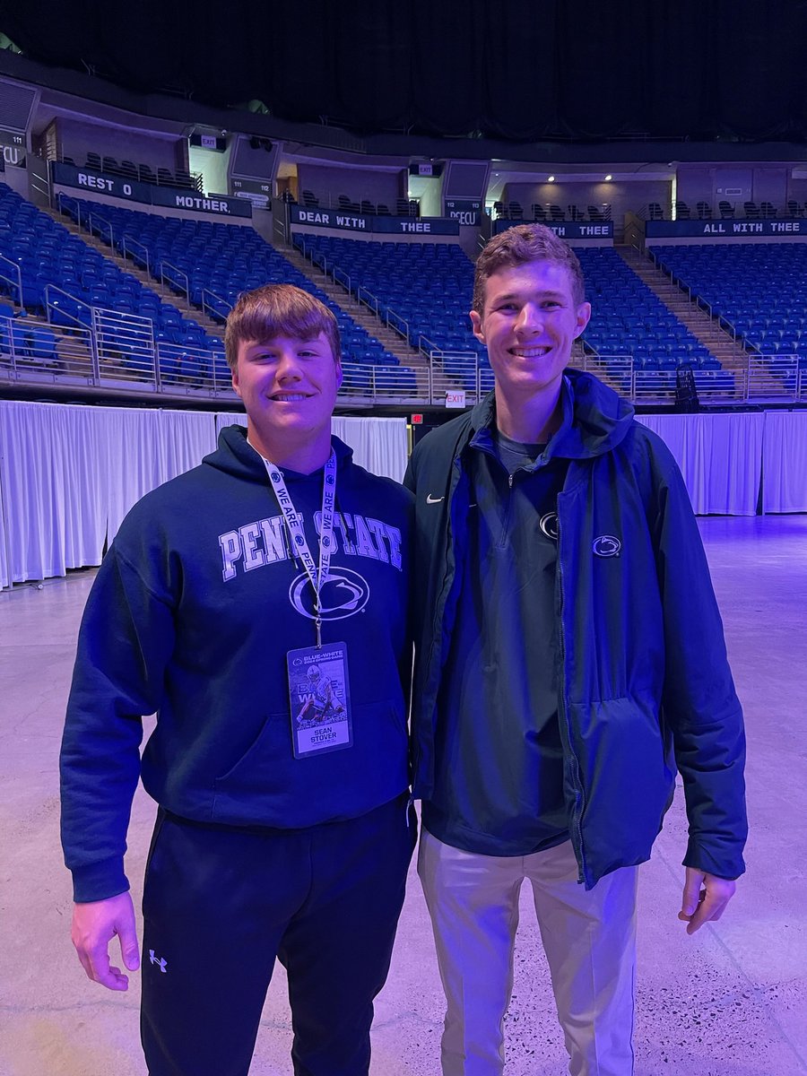 Had a great time this weekend at the Blue and White game!! #WeAre @PennStateFball @CoachTrautFB @kevceh @chrismahon_ @ProsperRecruits @ProsperEaglesFB @CoachSteamroll @Coach_Hill2