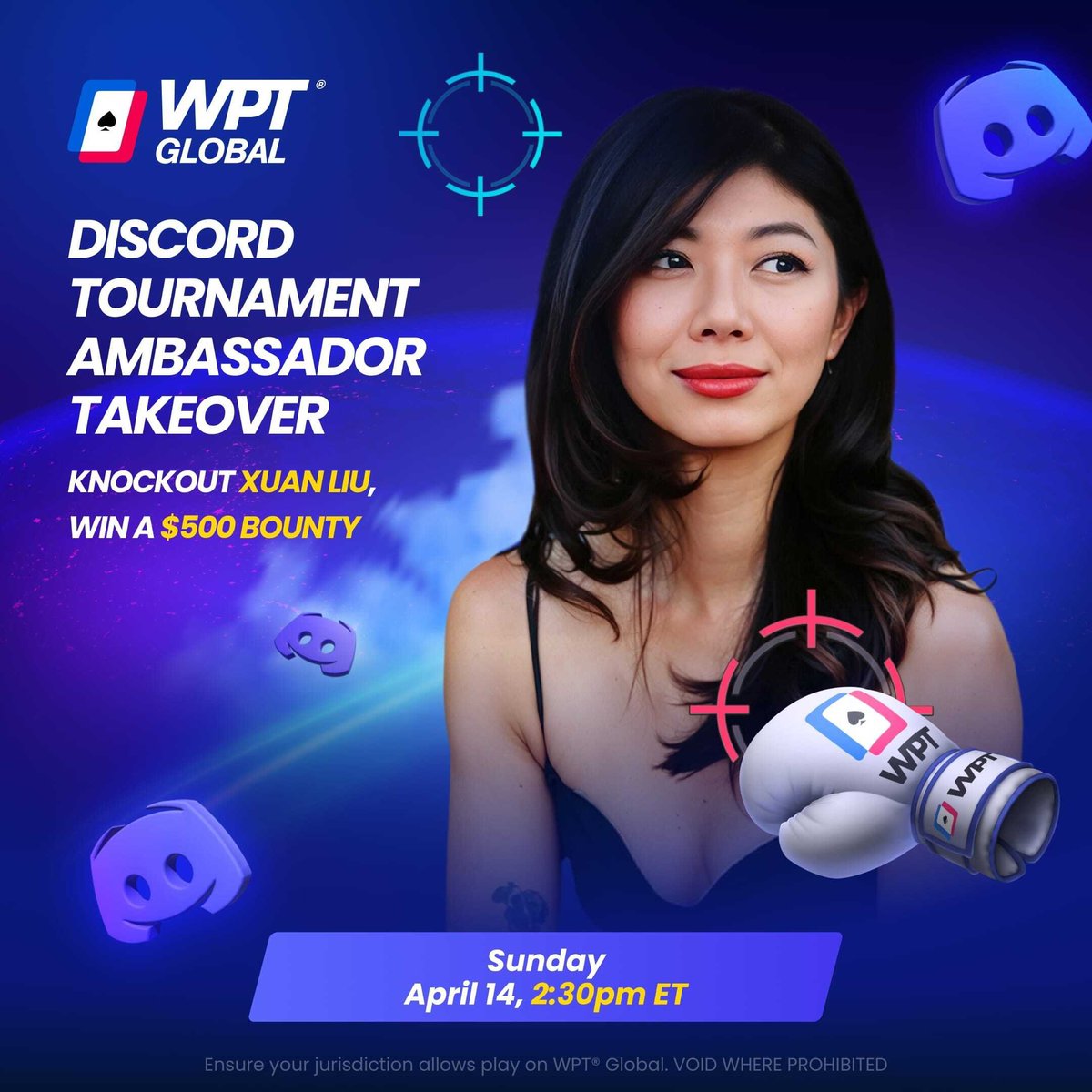 It's another thrilling Super Sunday over at @wpt_global 💥 We continue to allocate 100% of every buy-in straight to the MTT prize pool until April 28th. That's right, no rake! And don't forget, it's week three of April's Discord Tournament Ambassador Takeover, featuring a $500…