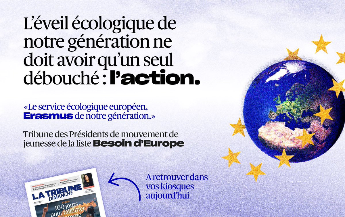 Quand on est jeune, s’engager pour l’Europe c’est bien. S’engager pour l’Europe qui accélère la transition écologique, c’est encore mieux ! 🌍🌳

Merci @ChristopheBechu pour cette initiative d’avenir ! 

C’est le projet que nous incarnons avec @BesoindEurope 🇪🇺