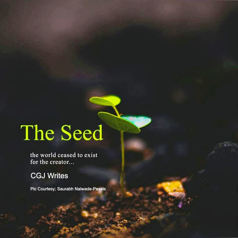 The Seed 

the world ceased to exist 
for the creator
the sins beyond reach...
cgjwrites.wordpress.com/2024/04/11/the… 
#poem #poemas #poetry #poetrybooks #reading #cgjwrites #alightheart #poetrycommunity #readingcommunity #love #life #SEED