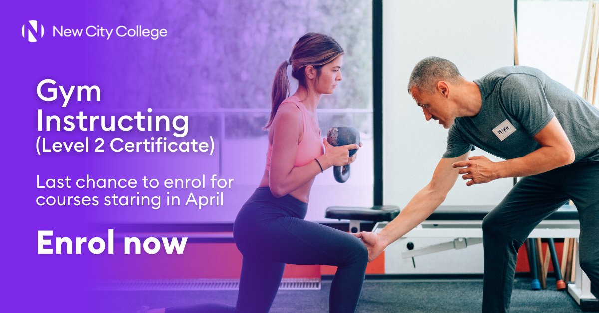 📢 Last chance to start in April! Join our Adult recruitment event on 17 April, 2024, 2-5 pm. Explore our Gym Instructing course! Gain your Level 2 certificate for UK gym instruction. Learn physiology, health awareness, and gym programme delivery:eu1.hubs.ly/H08zjcG0