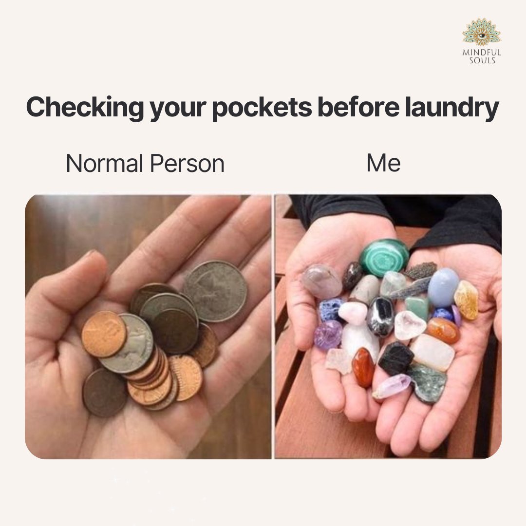 Raise your hand if you’re guilty 😂 Tag your friends! CRYSTAL COLLECTION HERE: mindfulsouls.com/collections/cr…