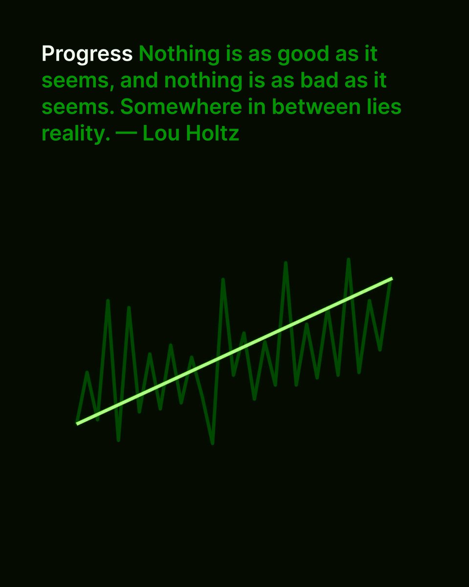 ManyHandsAreWe's tweet photo. "Nothing is as good as it seems, and nothing is as bad as it seems. Somewhere in between lies reality." — Lou Holtz 

Credit JackButcher from VisualizeValue https://t.co/ejpqKed9N2