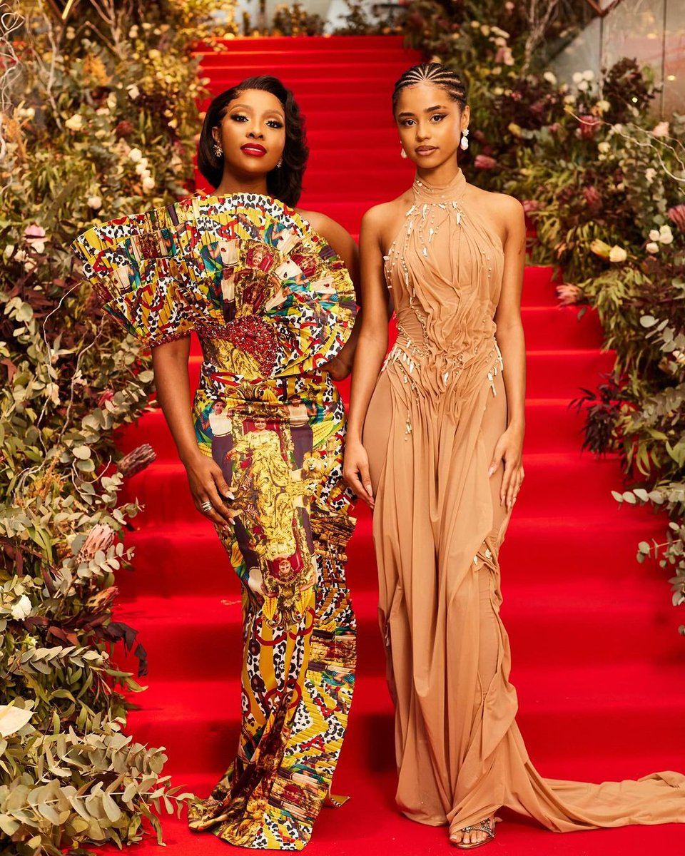 Pearl Modiadie and Tyla at the #CCIAwards2024 red carpet.