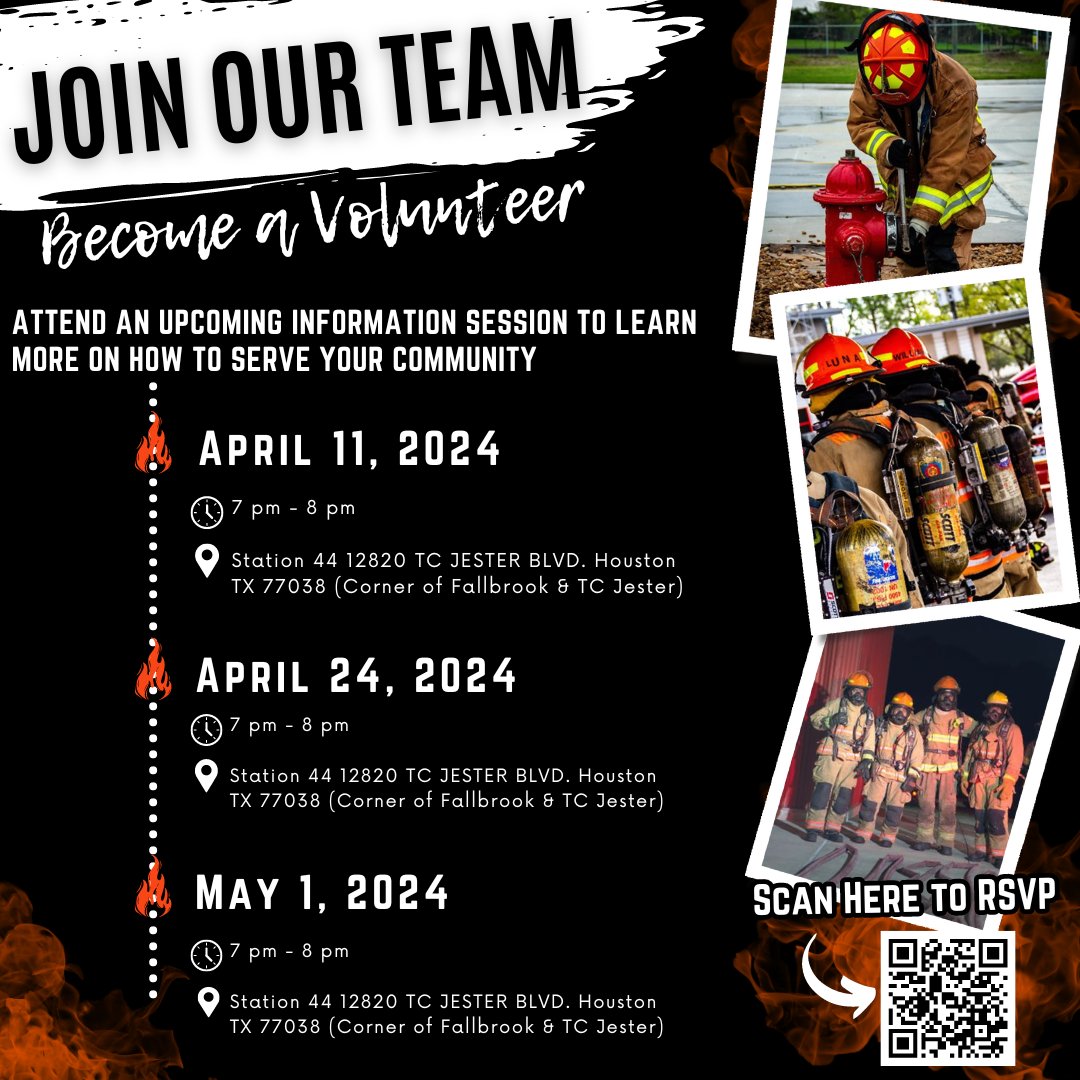 🔥🚒 Want to make a real difference in your community? Become a volunteer today! Join our team of dedicated individuals who protect and serve our neighborhoods. No experience necessary- we provide all the training you need. 🔥👨‍🚒 RSVP: form.jotform.us/30358976067162