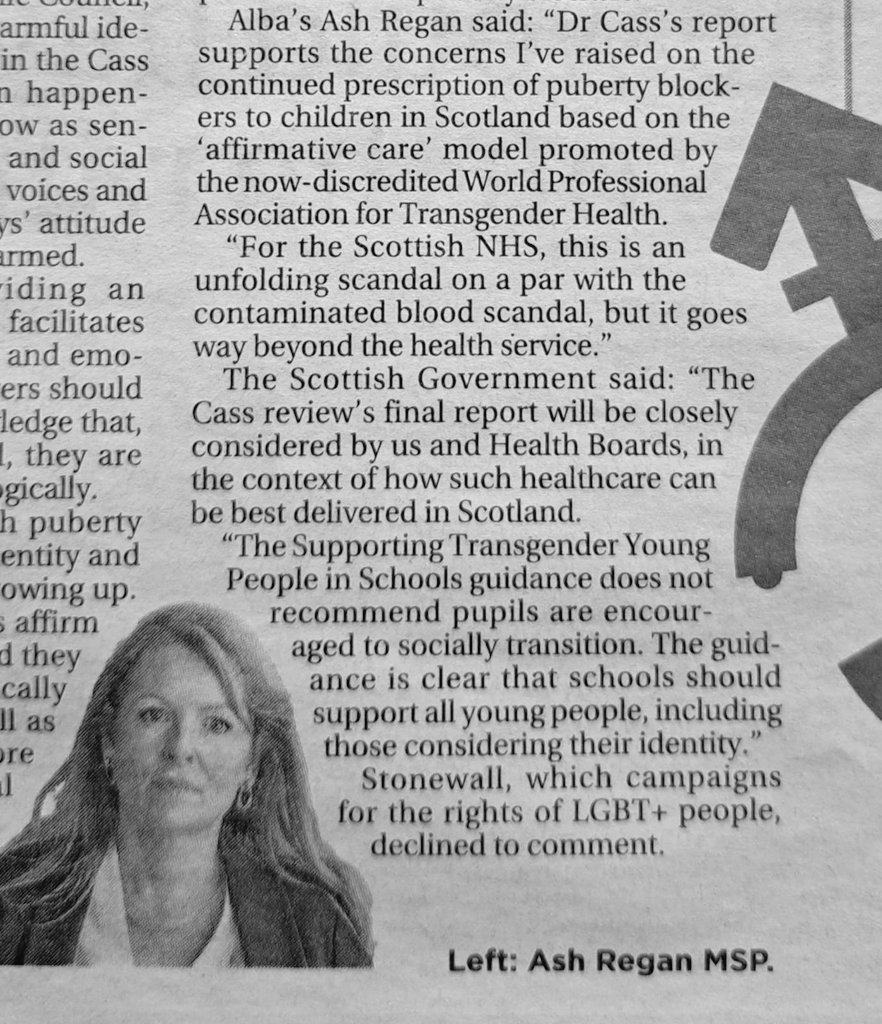 .@AshReganALBA said giving puberty blockers to children was a medical scandal on a par with the contaminated blood scandal but goes beyond the NHS ⬇️ @ladymcbeth2