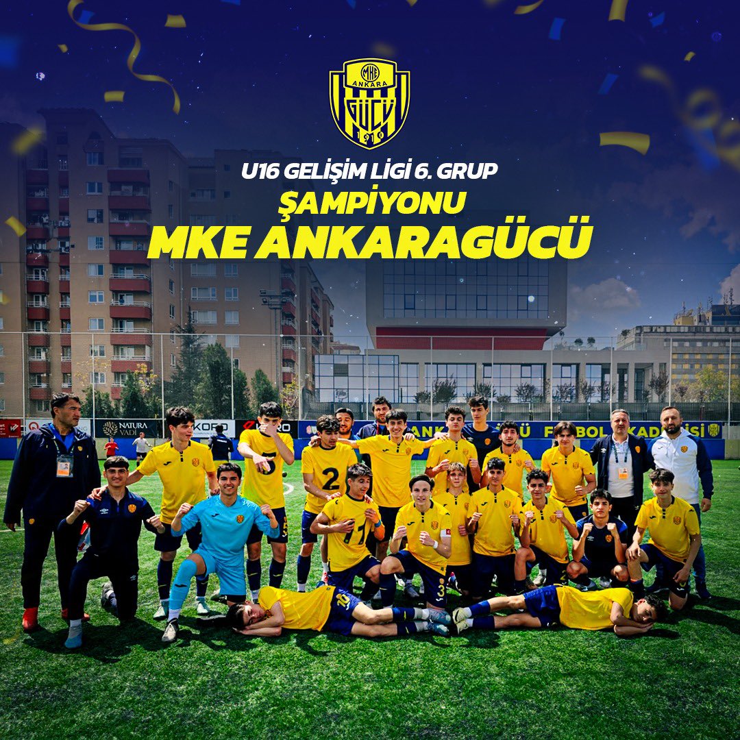 🏆 U16 Gelişim Ligi 6. Grup Şampiyonu MKE ANKARAGÜCÜ 💛💙 #MKEAnkaragucuAkademi
