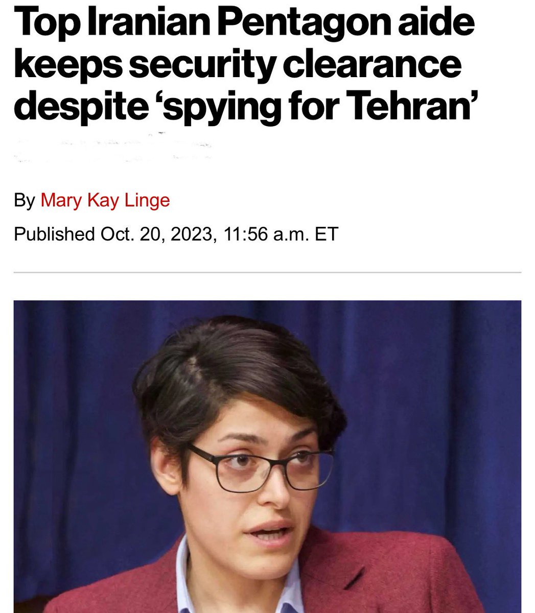 SPY: The Biden regime is filled by Iranian-born operatives like Pentagon official Ariane Tabatabai, a willing recruit in the not-so covert influence operation run by Tehran’s Foreign Ministry according to a trove of leaked files. h/t @JMichaelWaller