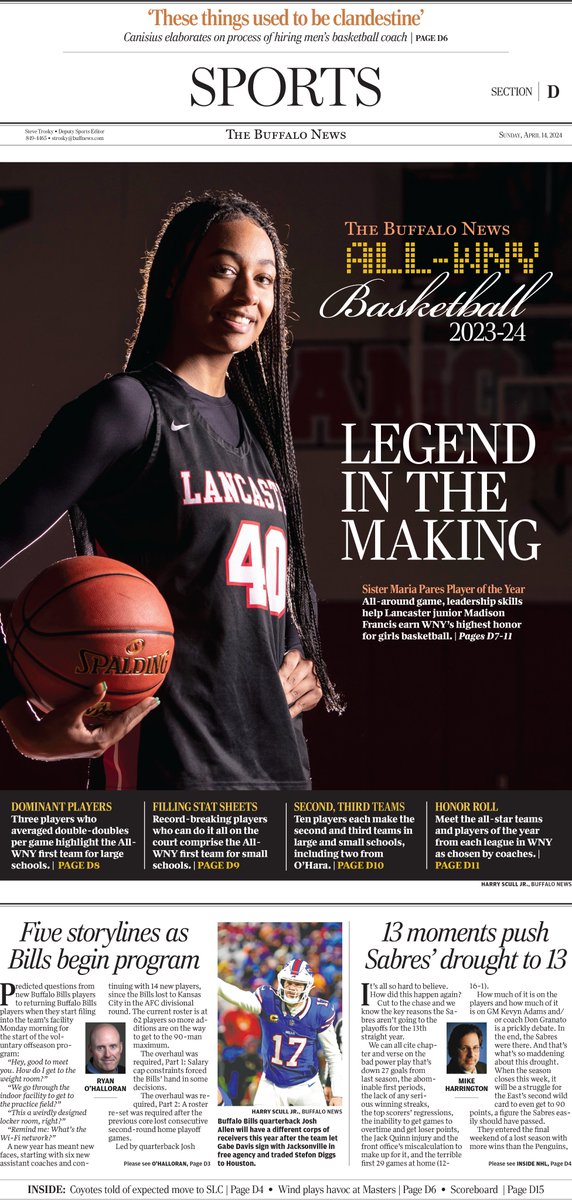 hsjrphoto's tweet image. In today's @TheBuffaloNews 2023-24 All-WNY Girls basketball featuring @Madison28185042 POY.