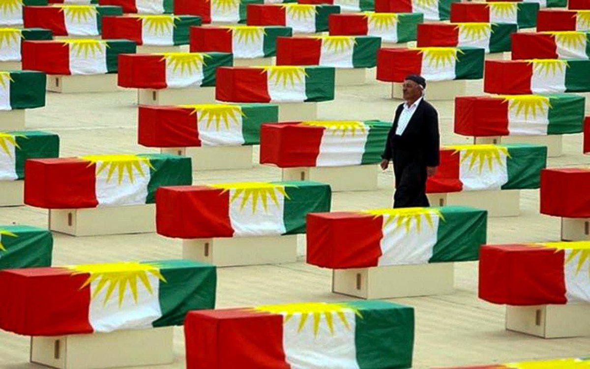 Today is the day of the Anfal massacre, in which Saddam Hussein massacred 188 thousand Kurds.  The graves of tens of thousands of people are still unknown.  but Saddam is in hell now.  The Kurdish People will be Free and Independent.
#AnfalCampaign