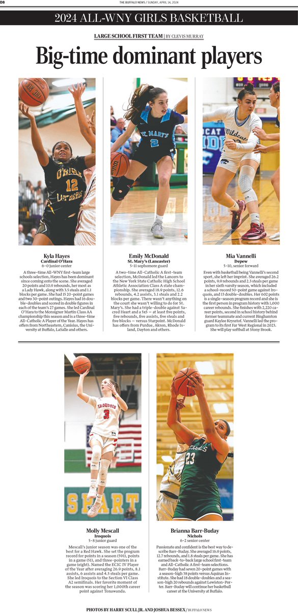 hsjrphoto's tweet image. In today's @TheBuffaloNews 2023-24 All-WNY Girls basketball featuring @Madison28185042 POY.