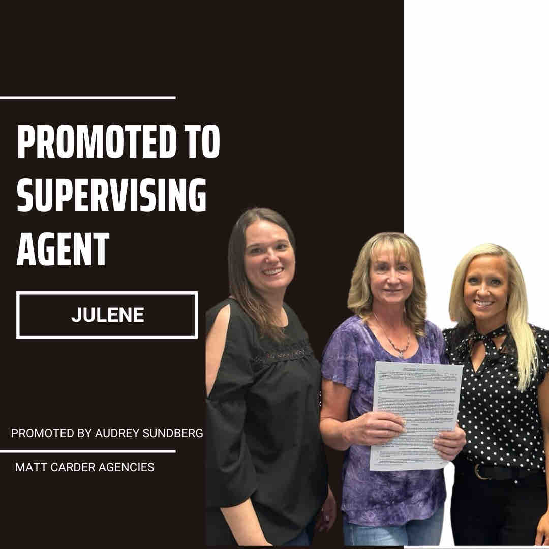 Congratulations 🎉 to Jolene on her promotion to supervising agent here at #MattCarderAgencies! Help us congratulate her and celebrate with us on a position well earned. ⬇️ . . #MakeTomorrowBetter #GlobeLifeCareer