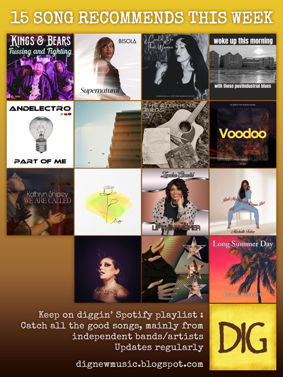 📣highly recommend checking out all these fine music! dignewmusic.blogspot.com/2024/04/15-son… who knows, you might have new fav artists🎶 🎧listen on Spotify here: open.spotify.com/playlist/1z1eB… plz give the artists you like 💚+follow✨