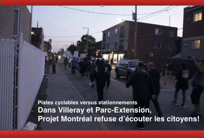 Avant l’hiver, les citoyens de Villeray ont manifesté pendant deux mois pour réinstaller leurs stationnements. Projet Montréal a délibérément refusé d’écouter les citoyens.
Plus de 250 places ont été enlevées pour des pistes inutiles et inutilisées.#polmtl #polqc