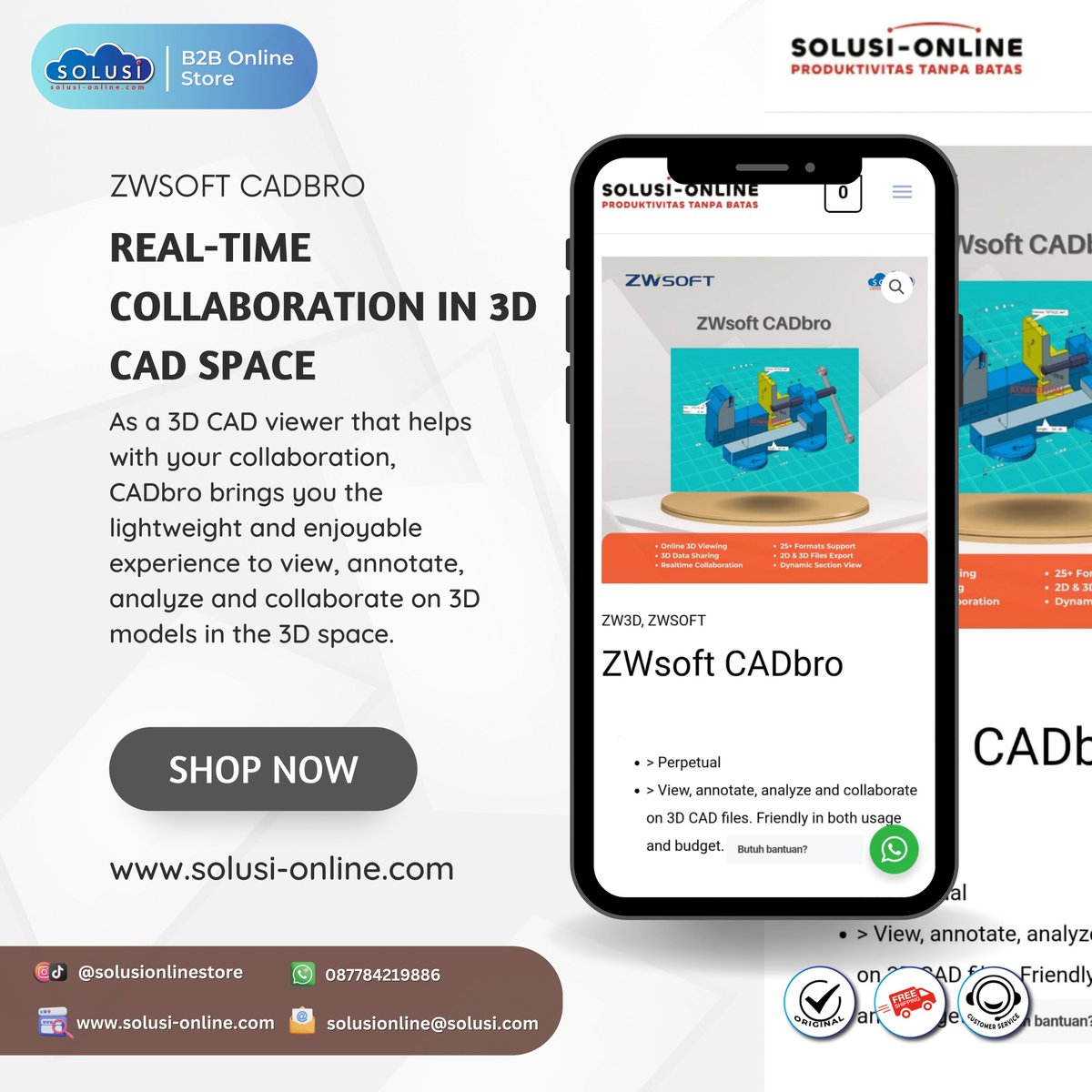 Step into the future of collaboration with CADbro! 🌟 Experience real-time teamwork in the 3D CAD space like never before

Shop Now: solusi-online.com/product/zwsoft…

#CAD #3DModeling #Collaboration #Diskon #Murah #Cloud #License #Software #SolusiOnlineStore #B2BOnlineStore