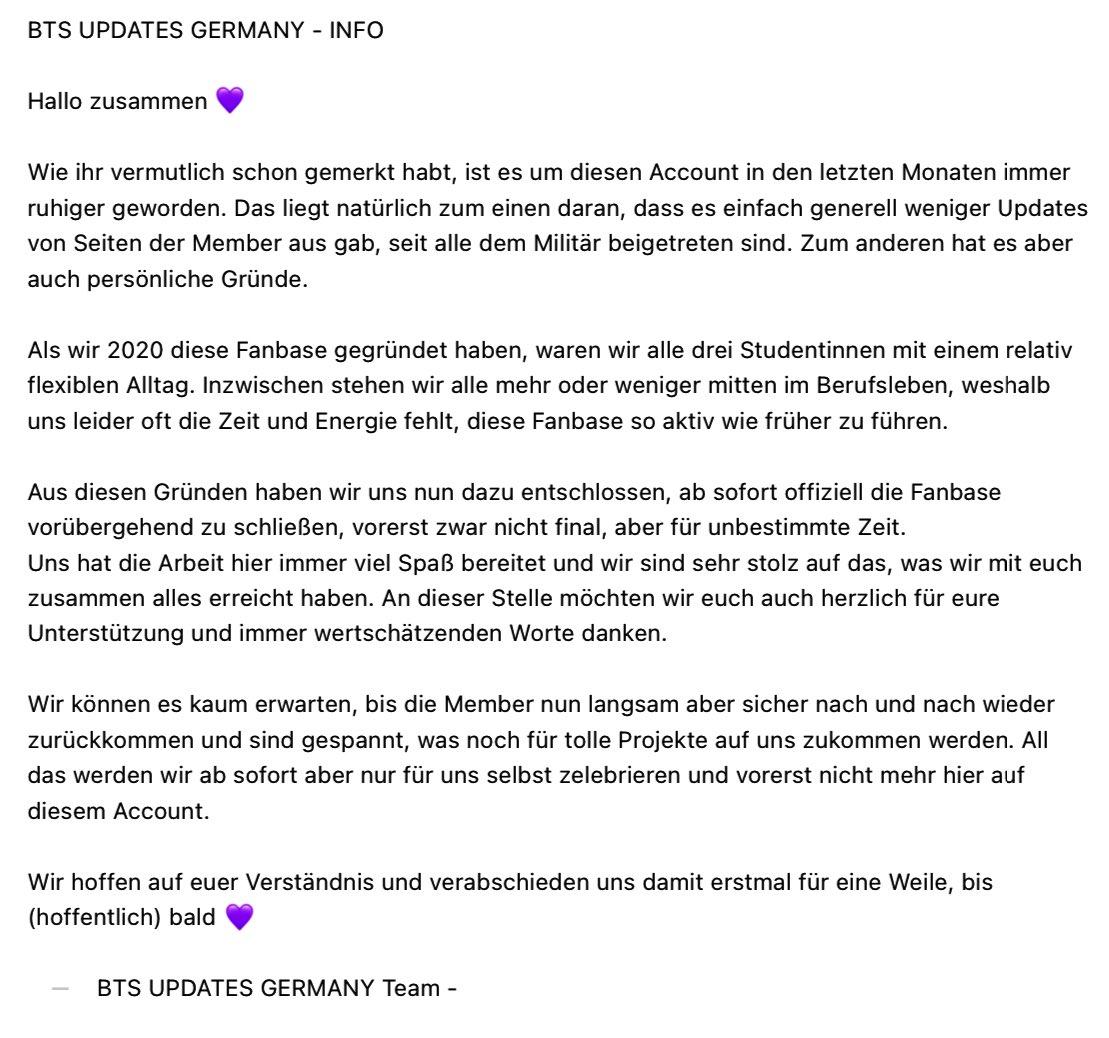 BTS_UPDATES_GER's tweet photo. BTS UPDATES GERMANY - INFO

💜 https://t.co/bAukAK0078