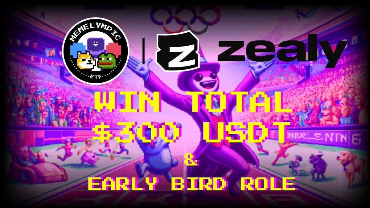Memelympic is now live on <a href="/zealy_io/">Zealy</a>!

Take part in various quests to climb the leaderboard for a our Memelympic Trainee Sprint!

Total Prize: $300 USDT  The points are yours for the taking, be 🥇 zealy.io/c/memelympic