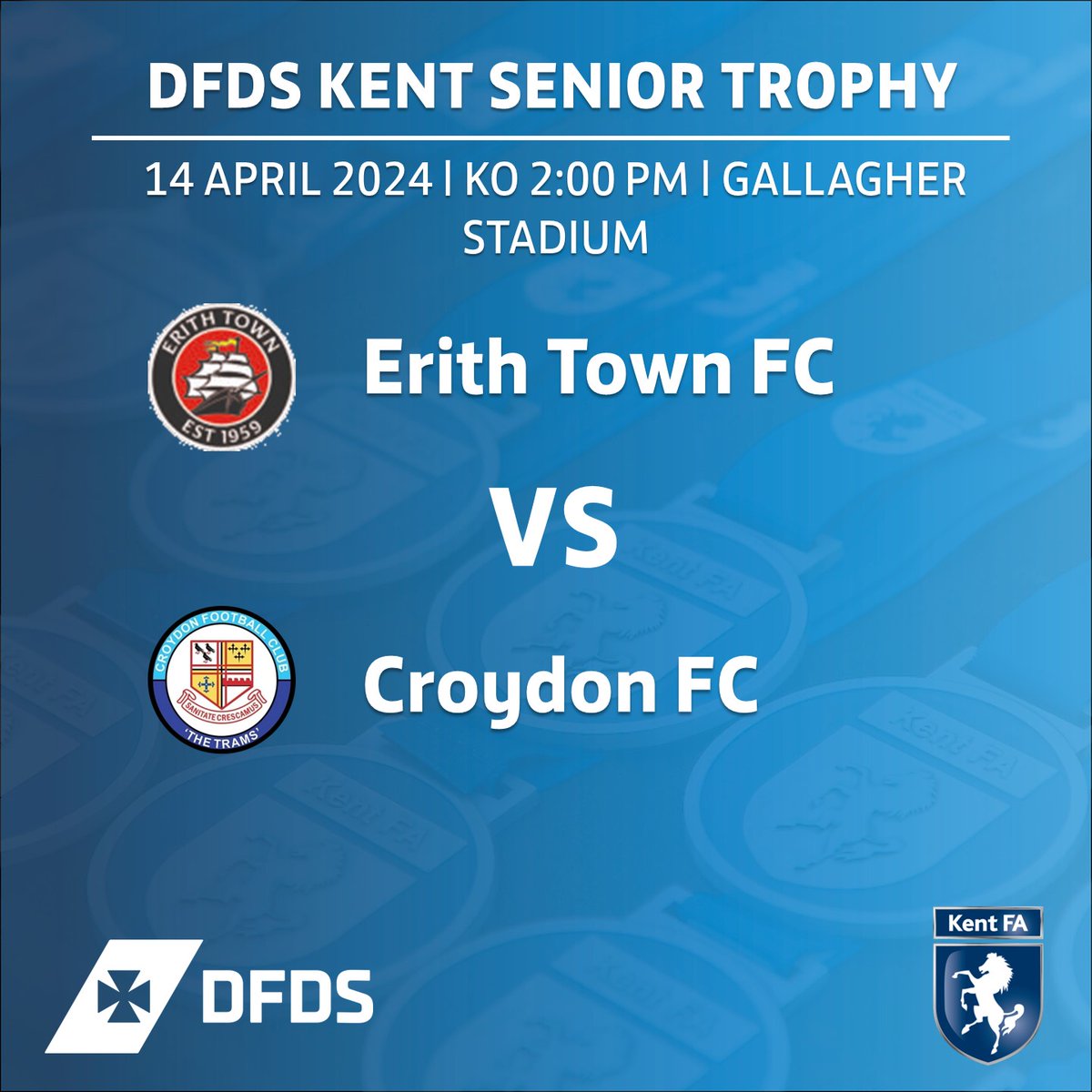 Less than an hour to go before kick off between @Croydon_FC and @ErithTown in the @KentFA Senior Trophy #comeonyoutrams