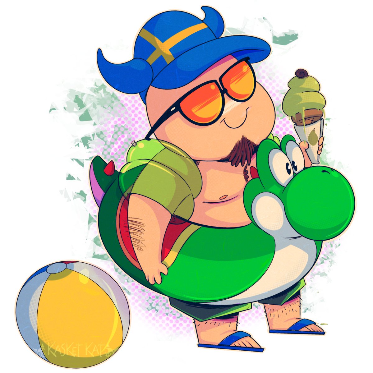 Just a little guy getting ready for summer fun #vargfren #vargskelethor #vinesauce #vinesaucejoel #fanart