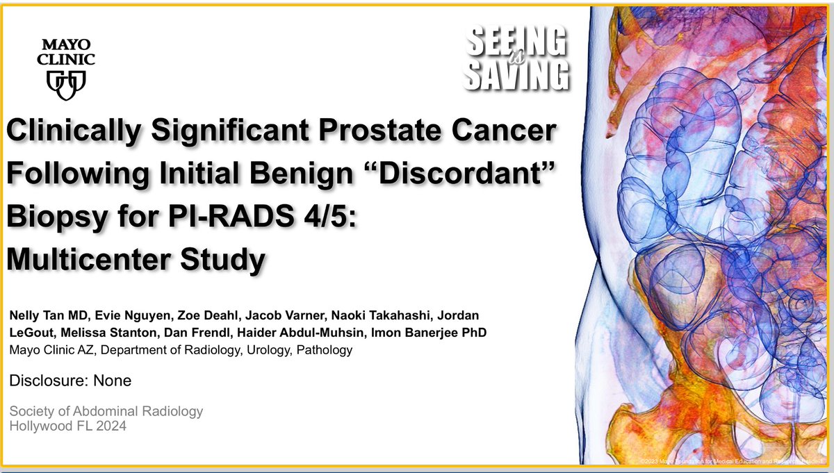 🌟 Head to the 9:15-11 AM Practice Improvement session in Diplomat Ballroom at #SAR24! Learn about 📑 patient report access and 🎯 PIRADS 4/5 prostate cancer prevalence. Don’t miss it! 🔍💡 @SocietyAbdRad @MayoAZAbdRad @MayoRadiology