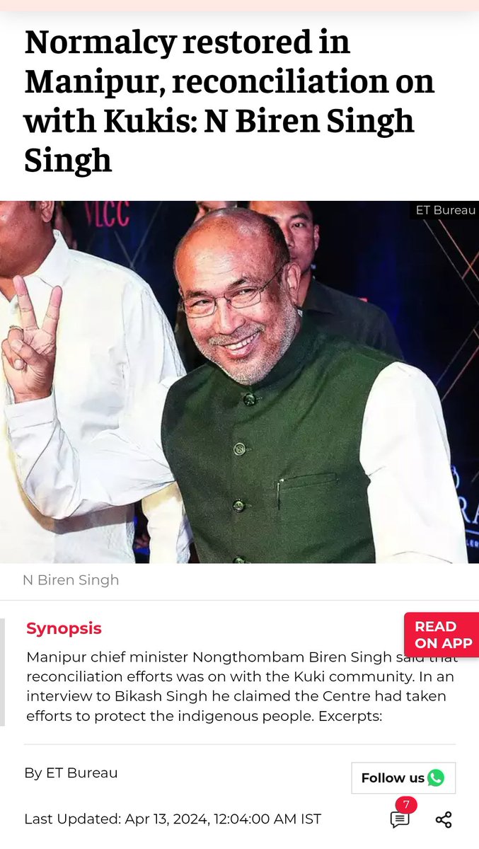 SiamPhaipi's tweet photo. Both on 13th April 2024

NORMALCY in #Manipur according to BJP Biren Singh

#ManipurViolence 
#LokSabaElection2024 https://t.co/xqyKUQfTqR