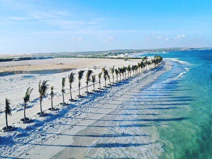 Line in the sand. With Africa's longest coastline, you'd expect Somalia to have lots of beautiful beaches - and you'd be right. The best part is many you have all to yourself. Central Mogadishu's beach is jammed with peeps, but this palm-lined one south of the city is all yours.