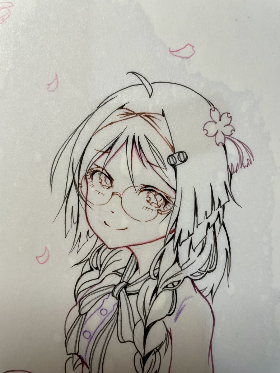 「コピックブレンダーで線を定着。。。これで明日から色塗りできそう 」|おかめのイラスト