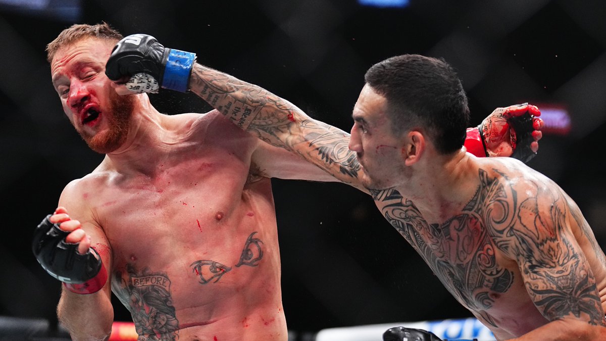 ufc's tweet photo. Last night @BlessedMMA became the NEW BMF Champ 🏆

Who do you want to see the bad man take on next? #UFC300 https://t.co/NiaugeFR9Y