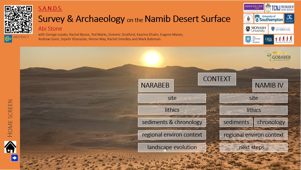 Fans of Namib #sand & #archaeology found between dunes... head to PICOspot3 #EGU24 Mon15th (9.07am for 2 min intro & then chatting at screen3.13 about what we're finding so far, until coffee 10.15, #NamibSandSea #teamSANDS #lithics #luminescence rb.gy/pd8z74