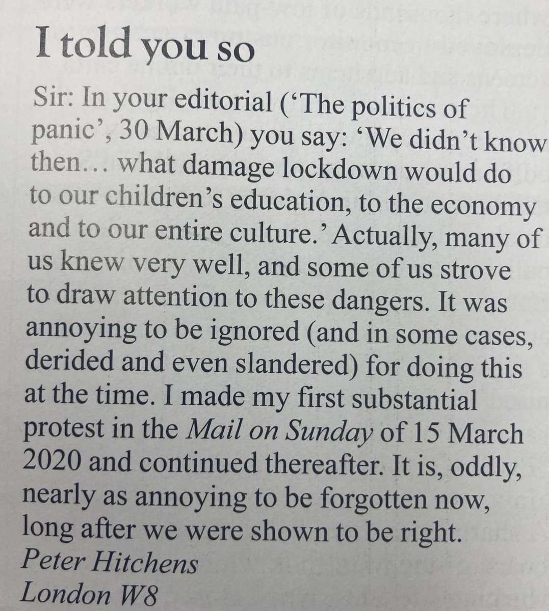 My letter in The Spectator this week.