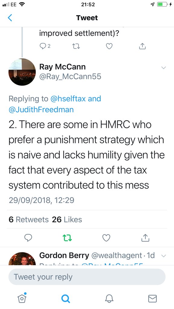 @LC_Impact As the ex, @HMRCgovuk tax inspector and @CIOTNews president @Ray_McCann55, said, 'There are some in #HMRC who prefer a punishment strategy'