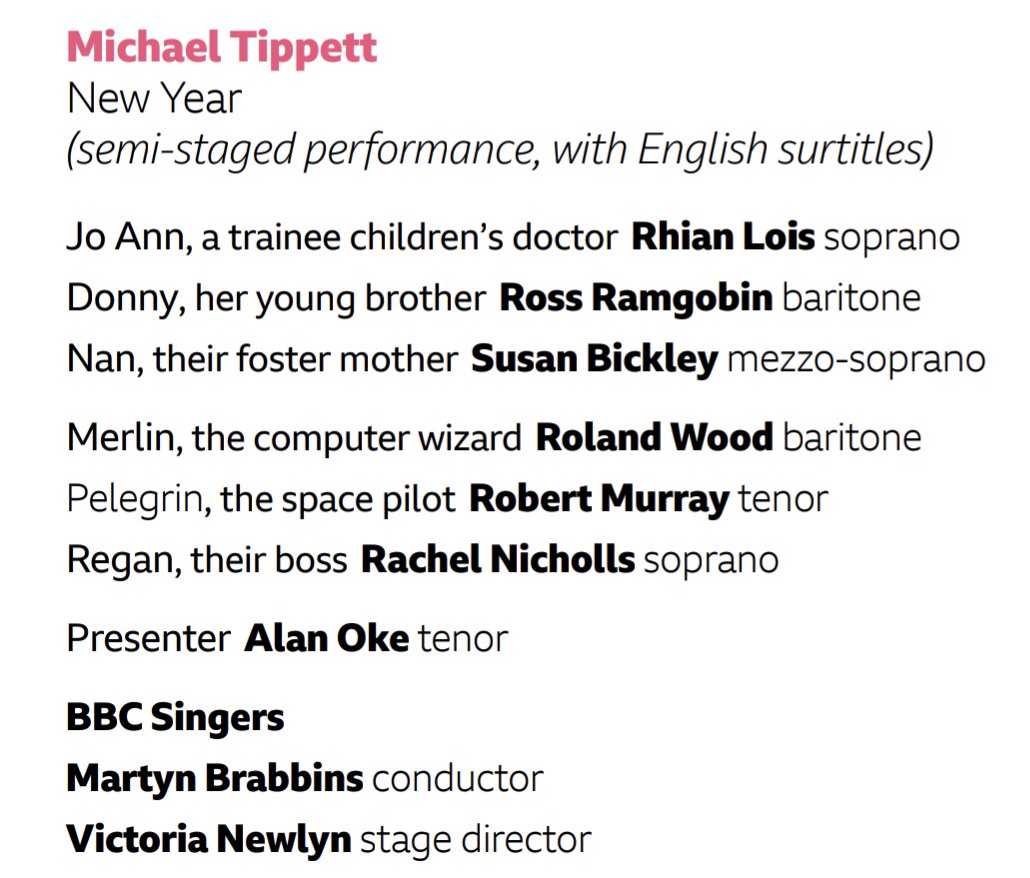 👏 Thank you to our audience, artists & staff involved in last night's production of Tippett's 'New Year' opera, including Stage Director Victoria Newlyn, @rossramgobin @rhianlois Susan Bickley @RWoodBaritone @robmuz @raenicholls, Alan Oke @BBCSingers & conductor Martyn Brabbins.