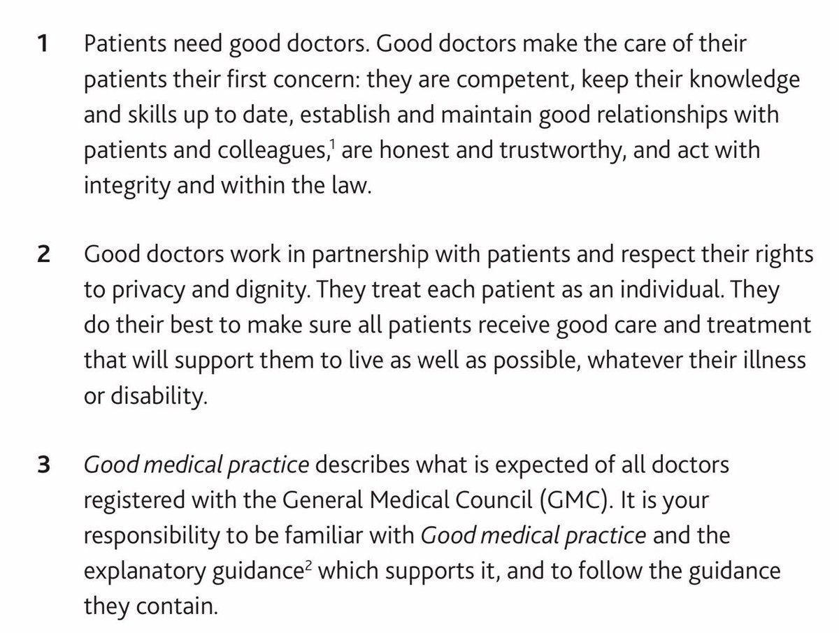 GMC removed DOCTOR from ‘Good Medical Practice’ NOT GOOD medical practice this is poor & this is a failure at the highest level UK needed GOOD DOCTORS now not so much, complicit GMC, Govt, NHS leaders & MPs Happening without public consent or Drs agreeing What it use to say 👇🏻