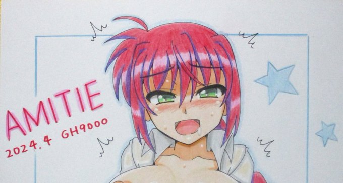 4月の色紙、裸ワイシャツアミタ完成しました～😊😆
大変えっちなので全体像はpixivで!
https://t.co/EzXm3h13Ec 