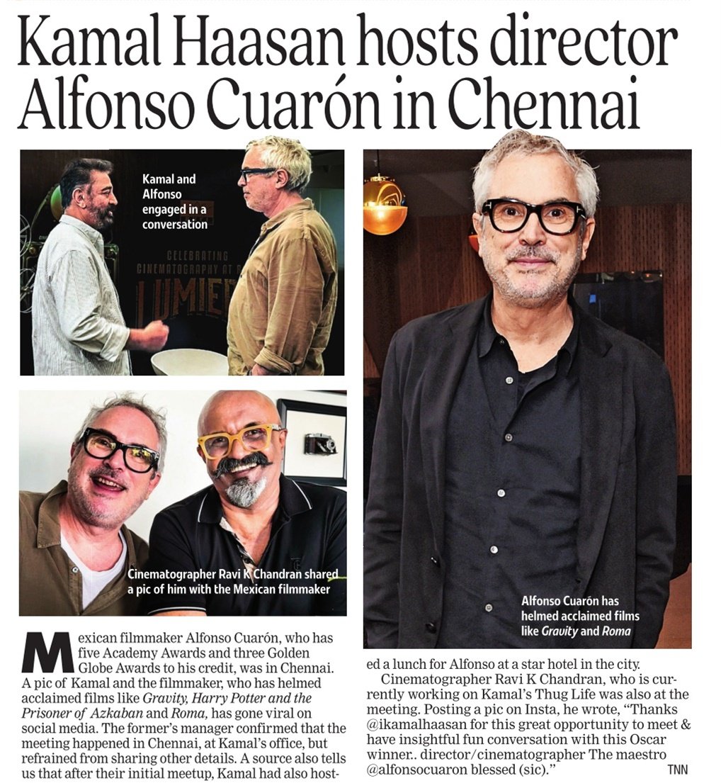 #KamalHaasan hosts director Alfonso Cuarón in Chennai @ikamalhaasan @dop007