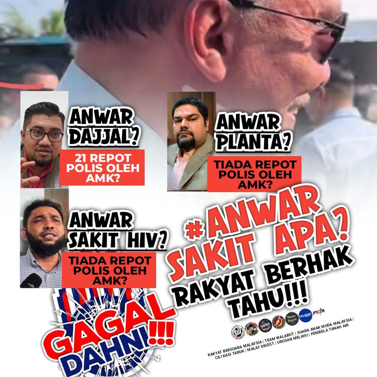 Mana Anwar hari ini? Dia cuti ke? Tak sihat ke? Tak nampak pun dia? Kita risau la….takkan nak dengar apa kata SUPOL dia yang rambut blonde tu je. Kita perlukan kepastian kan? Mahiaddin dulu cirit pun beritahu satu negara. Kenapa diam je ni? #AnwarSakitApa